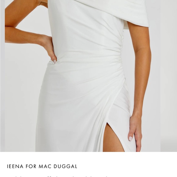 **Lowered Price**  Mac Dougall Foldover Off-the-Shoulder Slit Gown - Picture 3 of 6